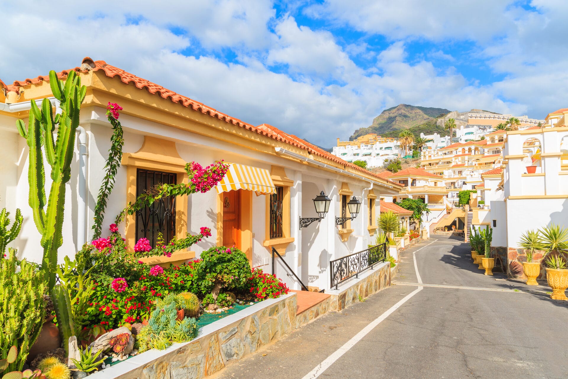 Street With Typical Canary Style Holiday Apartments in Costa Adeje