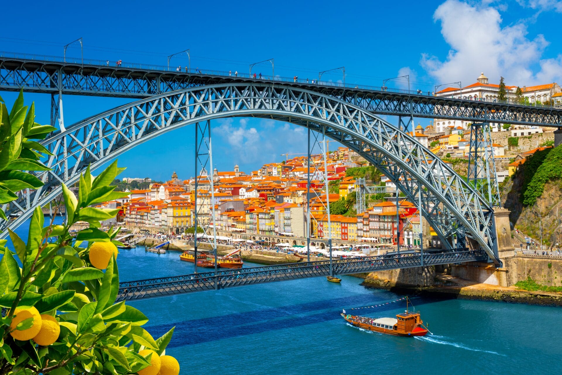 View of bridge in the City of Porto