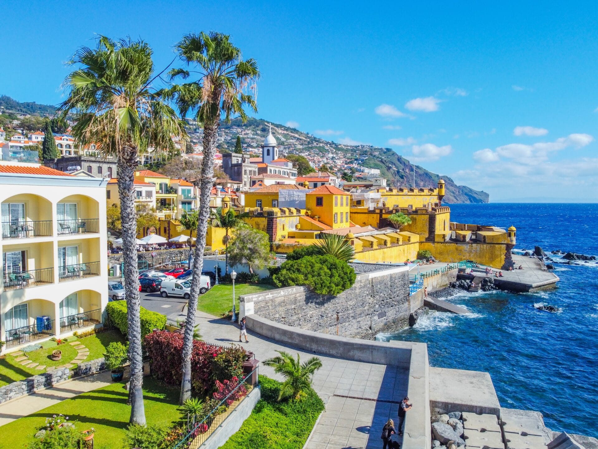Birds eye view of the Romantic Funchal, from the height of the, city center of Funchal. Madeira, Portugal.