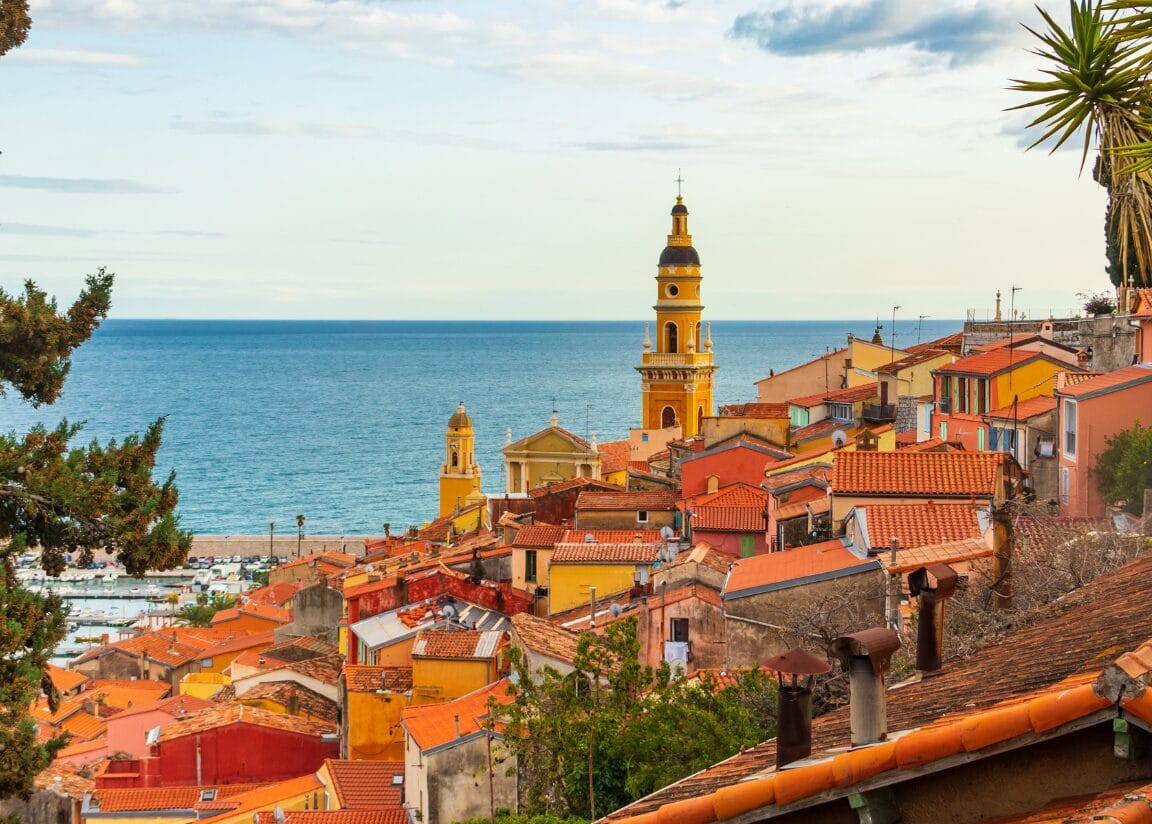 Banner | View of old town of Menton, French Riviera, France